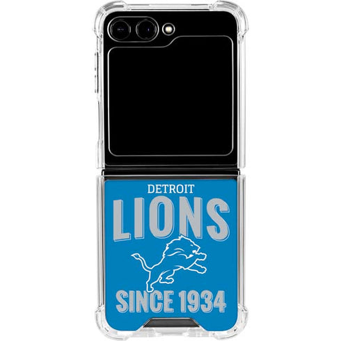 NFL Detroit Lions Helmet Galaxy Z Flip6 Clear Case